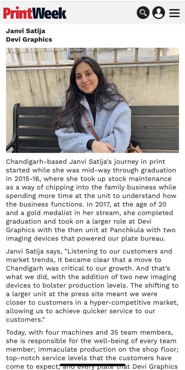 PrintWeek Sunday Column Feature - Seven Magnificent Women
